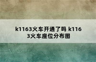 k1163火车开通了吗 k1163火车座位分布图